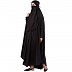 Free size jilbab with nose piece- Black